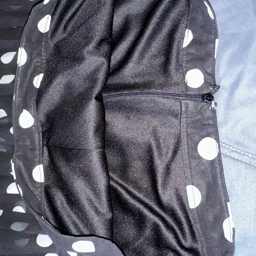 Black & White Pleated Polka Dot Women's Mini Skirt Downeast Large - Picture 6 of 10